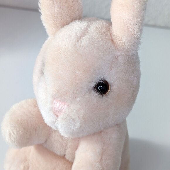 Hallmark Plush HEARTLINE Bunny Rabbit Pink Stuffed Plush 1989 Musical Wind Up 7" - Picture 6 of 11